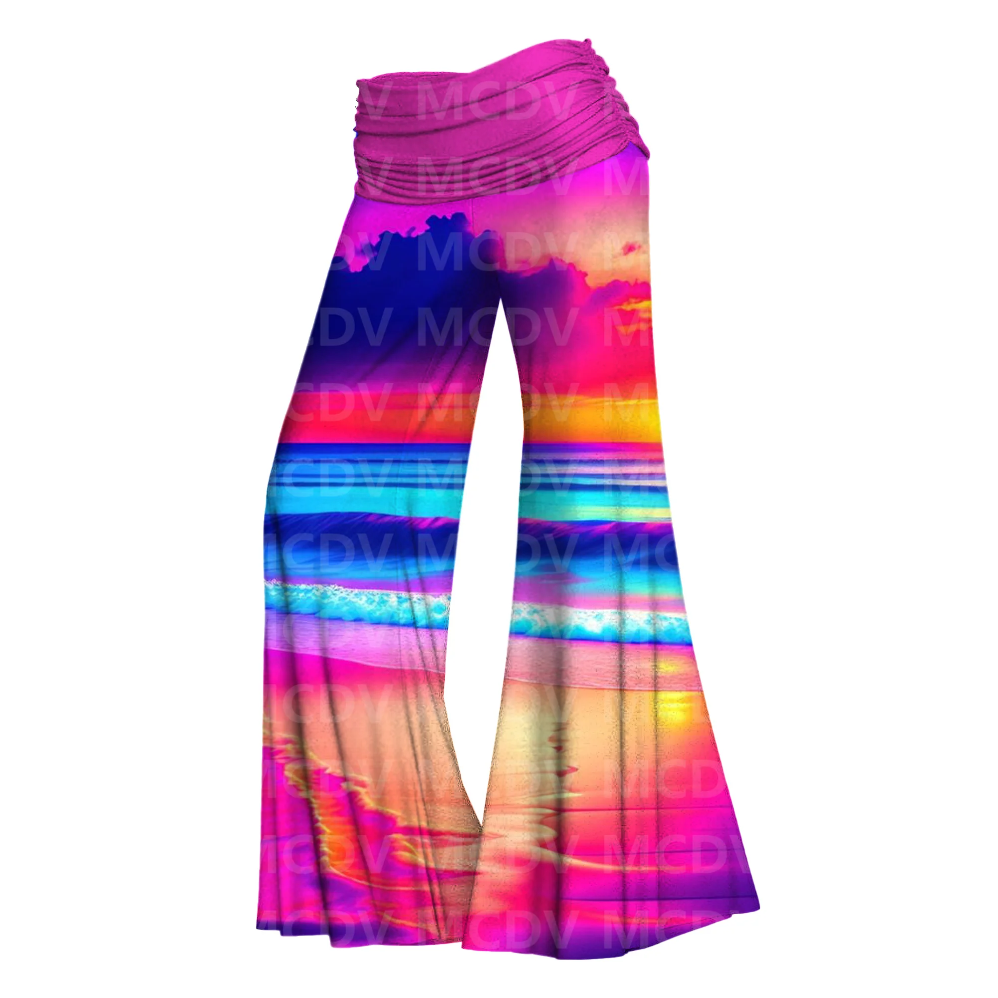 Women's Wide Leg Pants Beautiful Scenery 3D Printed Women's Casual Pants 8 Color