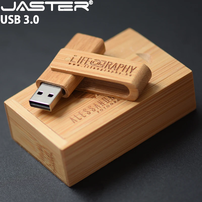 USB 3.0 деревянный флеш-накопитель JASTER с бесплатным пользовательским логотипом 4 ГБ