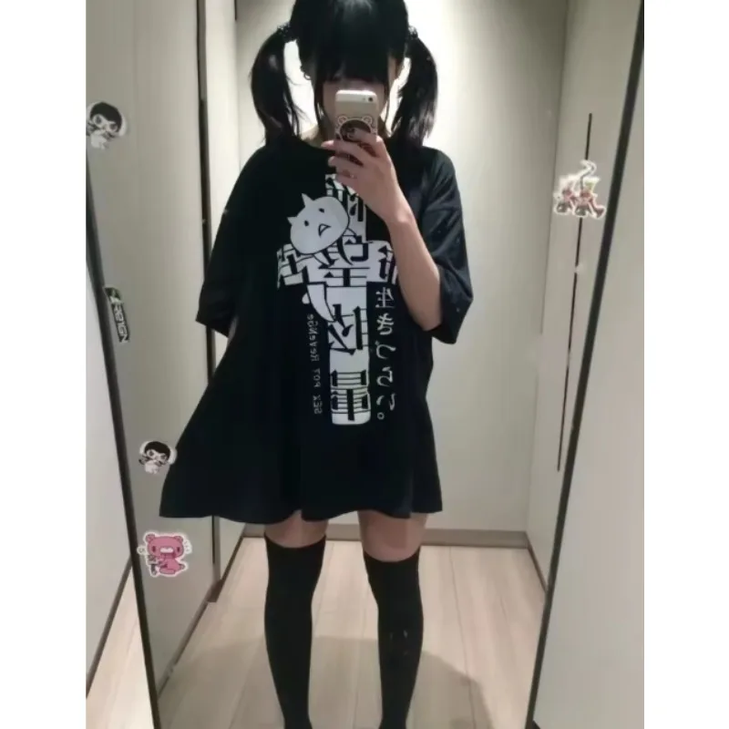 Y2K Women Harajuku Cotton T-Shirt Print Short Sleeve Casual Tees Fashion Japan Camisetas Ropa Mujer Summer Autumn Oversized Top 3