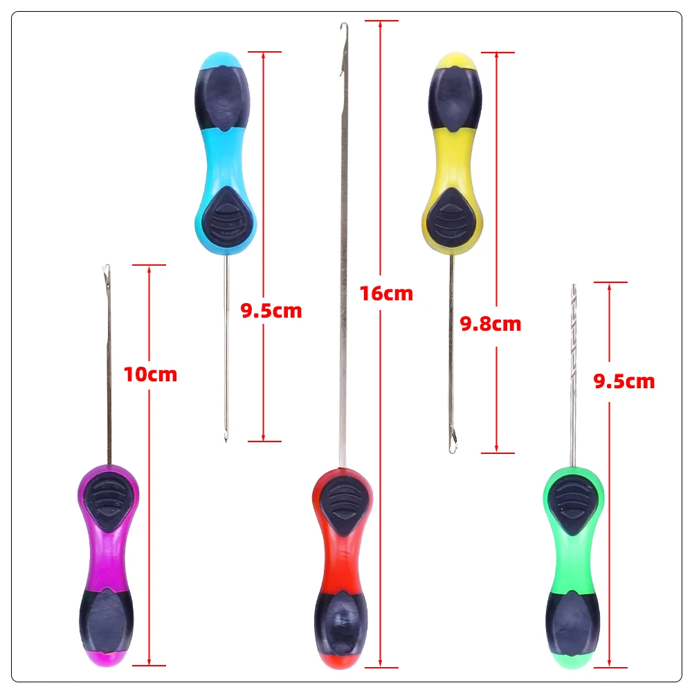Hirisi 5x Carp Fishing Tool Bait Needle Set Pop Up Boilie Rigs BT20 Carp Hook Rig Making Tools Accessories