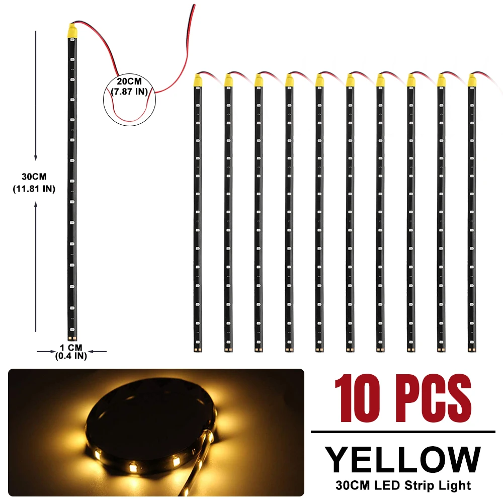 ตัวเลือกสินค้า แถบไฟ LED ตกแต่งภายในรถ 15 ดวง สีแดง 30 ซม.