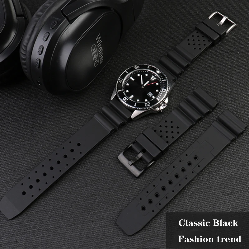 Per Vari Brand Flat Meet Mouth Cinturino In Silicone Per Casio Swordfish Mdv106 Mtp-1374 Cinturino In Gomma Da Uomo Mtp-1375 22Mm