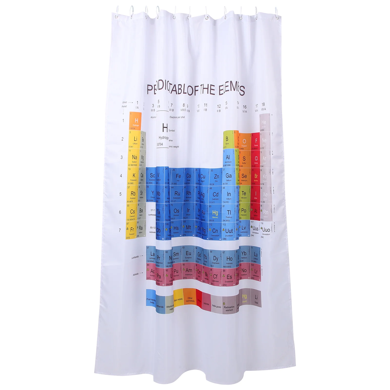 

Periodic Table Pattern Shower Curtain Bath Exquisite Chemistry Print Polyester Waterproof Backdrop Standard Decor