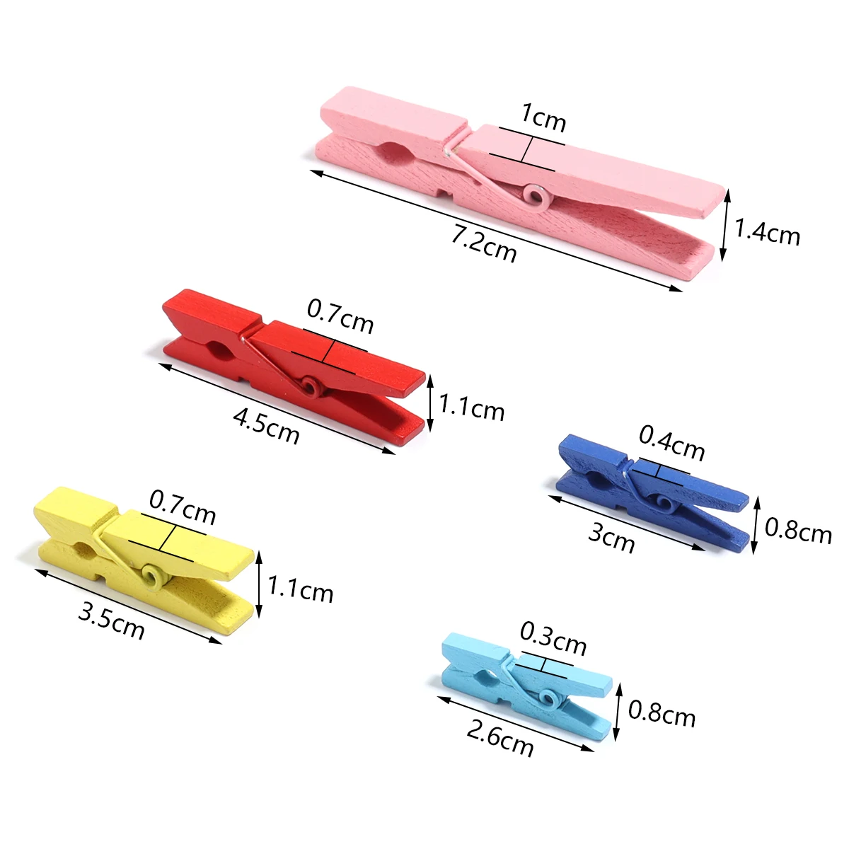 20-50Pcs/lot Colored Wooden Clips Multi-size Wood Clamps Multi-use Home Supplies DIY Book Photo Clip Garment Sewing Aid Clip sewing clips garment clips clothes clips