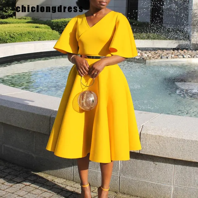 Ngozi Flare Sleeve A-line Dress Women