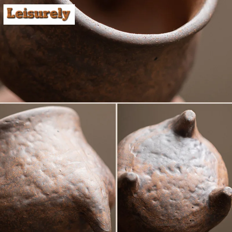 Old Rock Mud Three Legged Incense Holder Luxury Incense Waterfall Incense Burners Consecrate Censer Teaware Decoration Supplies