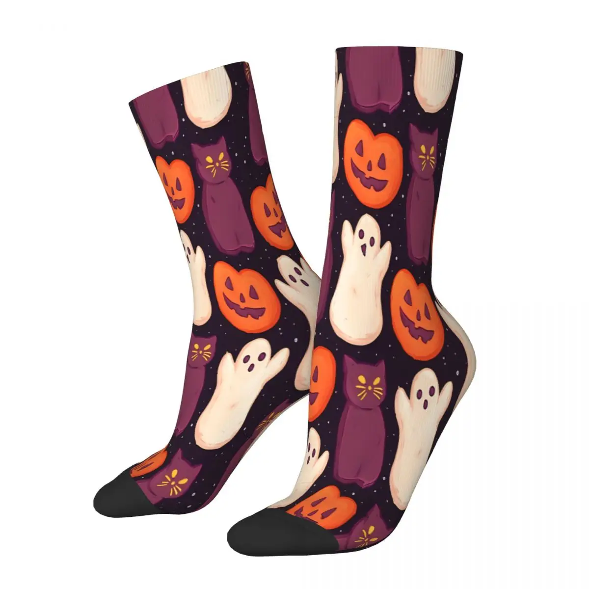

Halloween Marshmallows Dar Ghost Socks Male Mens Women Autumn Stockings Printed