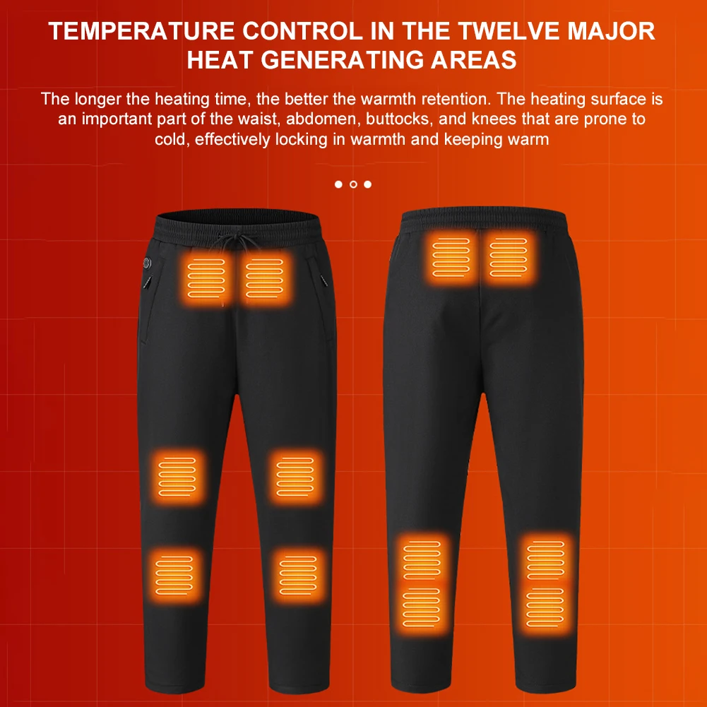Winter Electric Heating Trousers Men Women Heated Hiking Pants 12 Heating Zone Ski Wear Heater Sport Thermal Motorcycle Pant hiking pants fleece pants