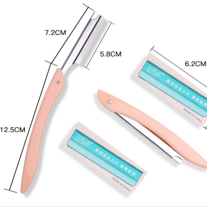 Eyebrow Trimmer 10 Razors Eye Brow Shaper Portable Shaver Face Razor Blade Facial Hair Remover Makeup Tools Women
