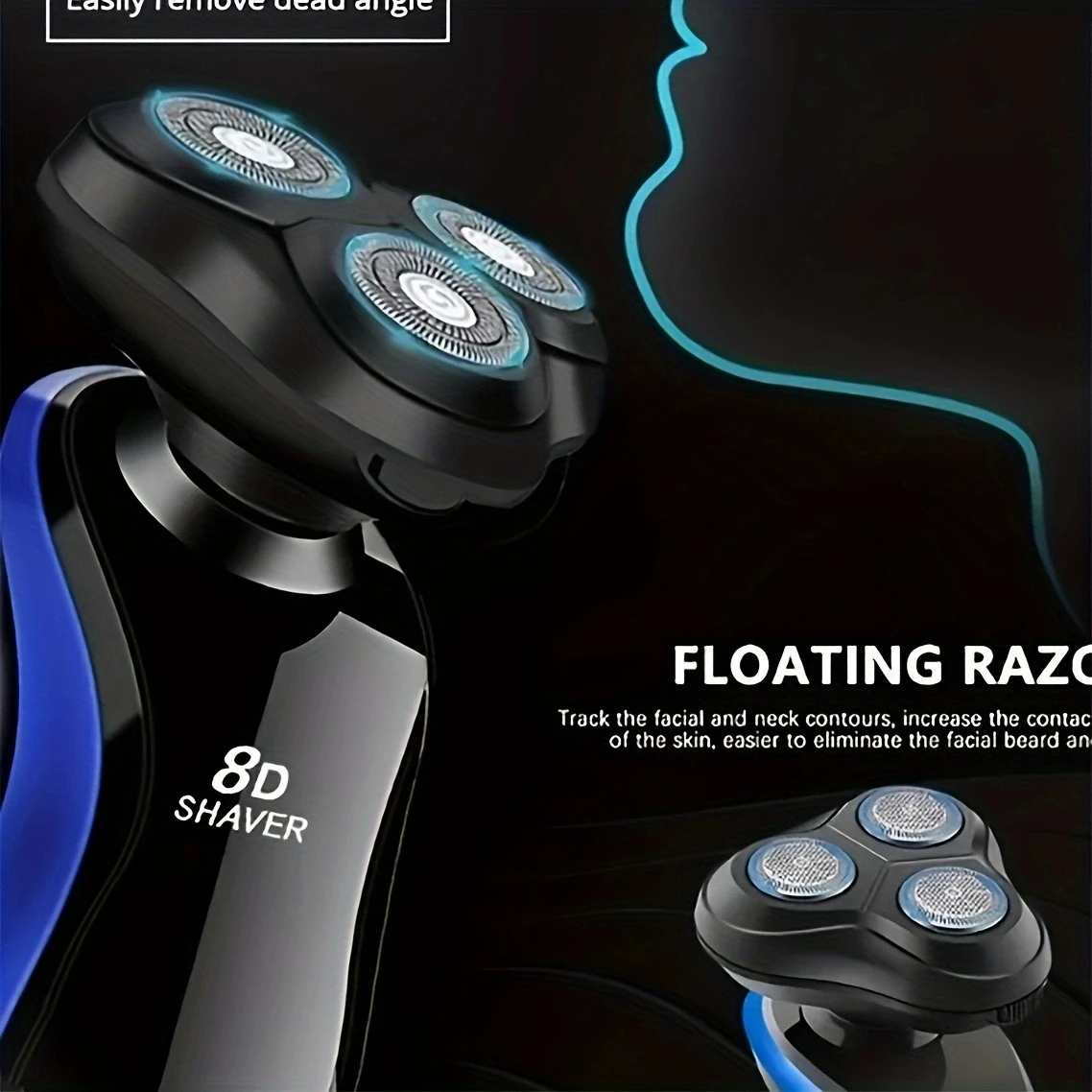 1pc 8D Multifunctional four-in-one electric shaver 4 washable beard shaver rechargeable men's USB rechargeable electric shaver electric razor cordless shaver