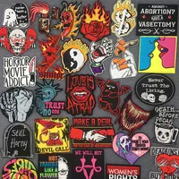 Shop Online for Flame Skull Patch: Explore Punk Embroidered Patches for Clothes, Backpacks, and Jackets