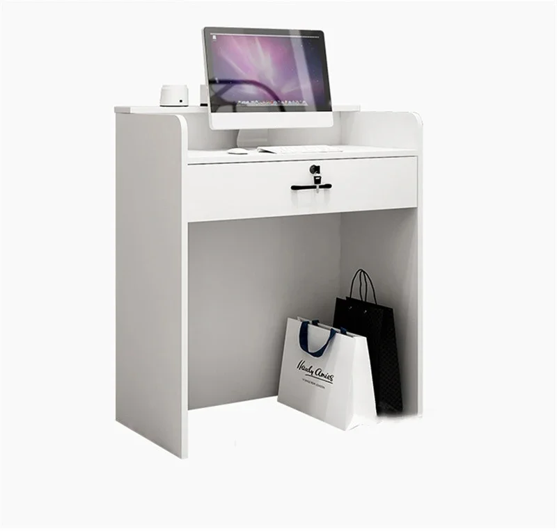 

Modern Reception Desks Office Furniture white minimalist company Front Desk Small Clothing Store Reception Checkout Counter