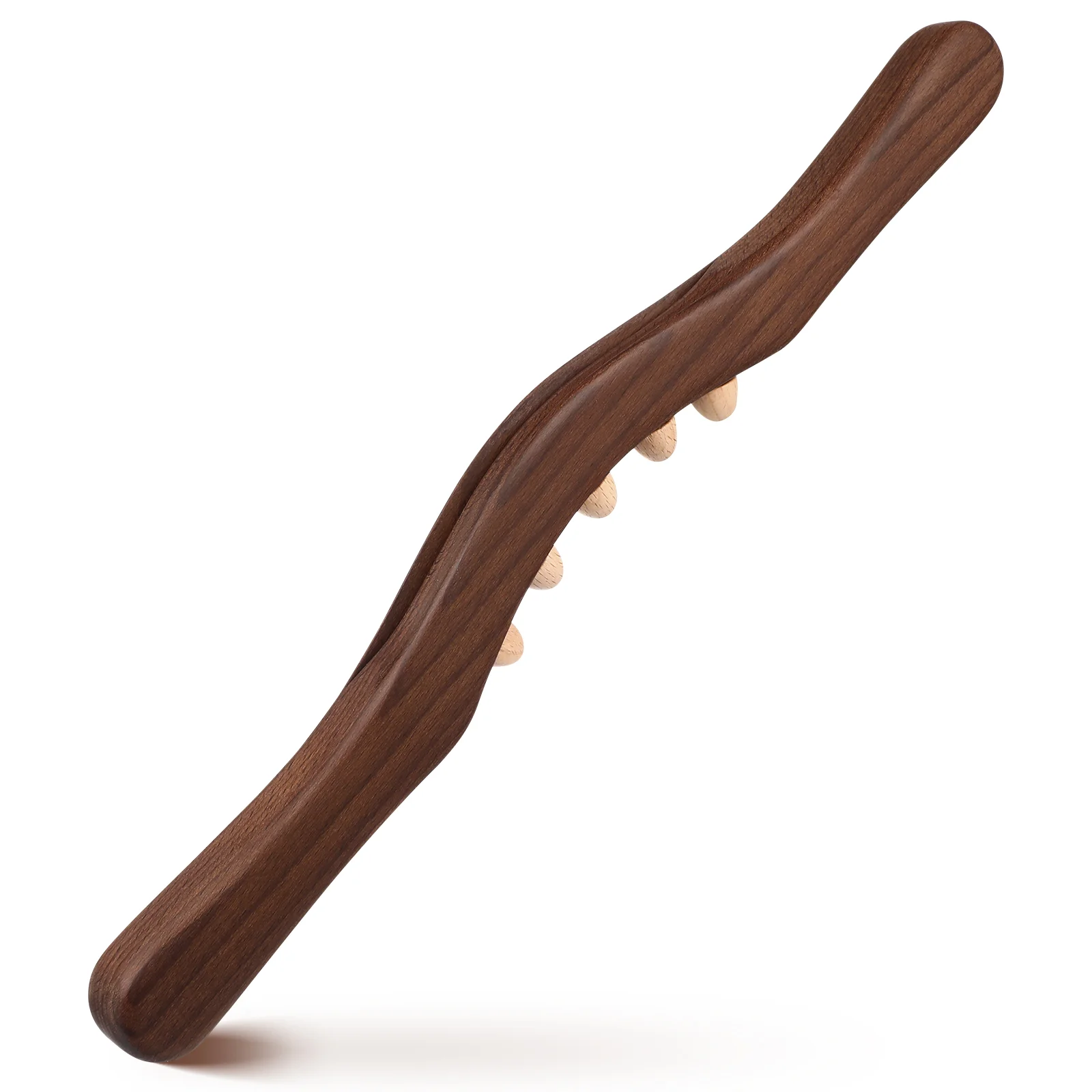 

Wooden Roller Self Roller Handheld Roller Trigger Point Body Muscle Belly Relief Tool Coffee 40cm