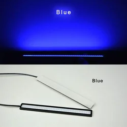 LED Car DRL Waterproof Driving Fog Lamp with Turn Signal Light - 17cm, White/Ice Blue (Blue)