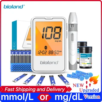 G-427B Bioland Blood Glucose Meter Glucometer Kit Diabetes Testing Medical Blood Sugar Lancets digital glucometer complete Kit