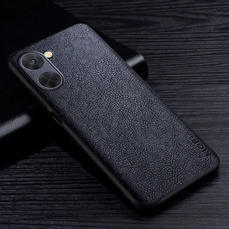 Luxurious Retro Leather Case - Premium Litchi Pattern Business Style Back Cover