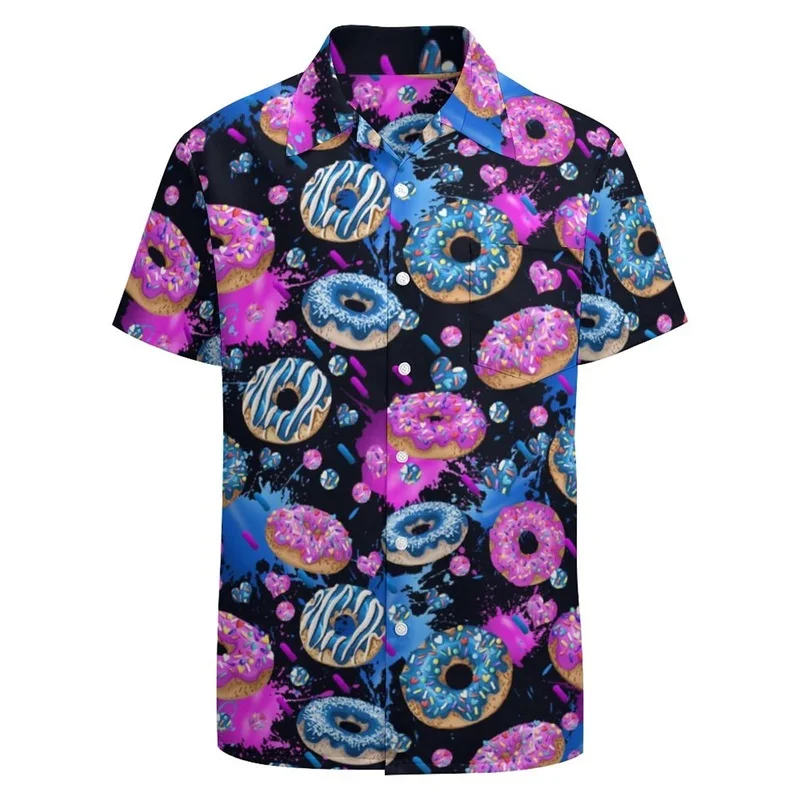 Full Print Leopard Graphic Shirts For Mens Summer Short Sleeves Button Down Hawaiian Beach Shirts Mens Oversized Tees Top 2