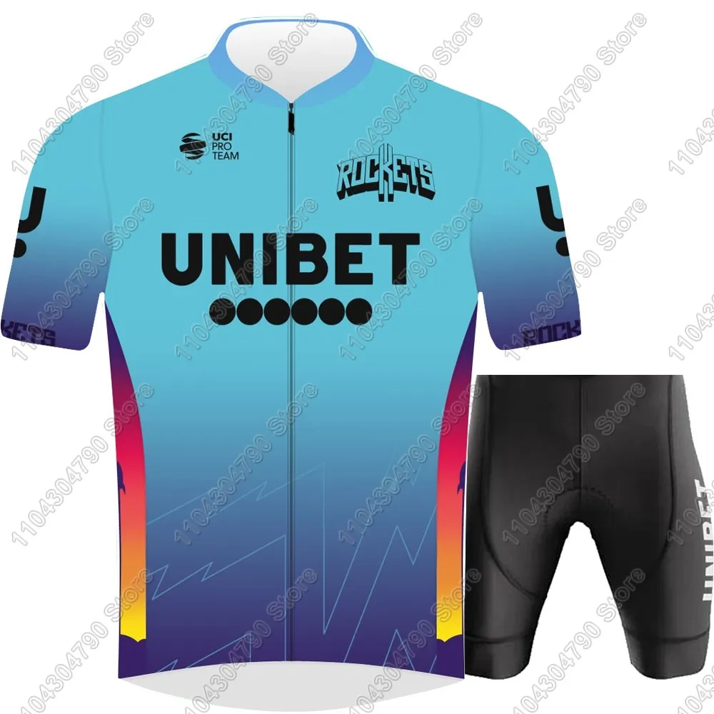 Unibet Tietema Rockets Team Cycling Jersey Set Mens Clothing Road Bike Suit Mountain Bicycle Shirt Bib Shorts MTB Maillot
