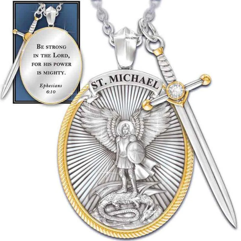 Saint Michael Archangel Catholic Saint Necklace Catholic Jewelry