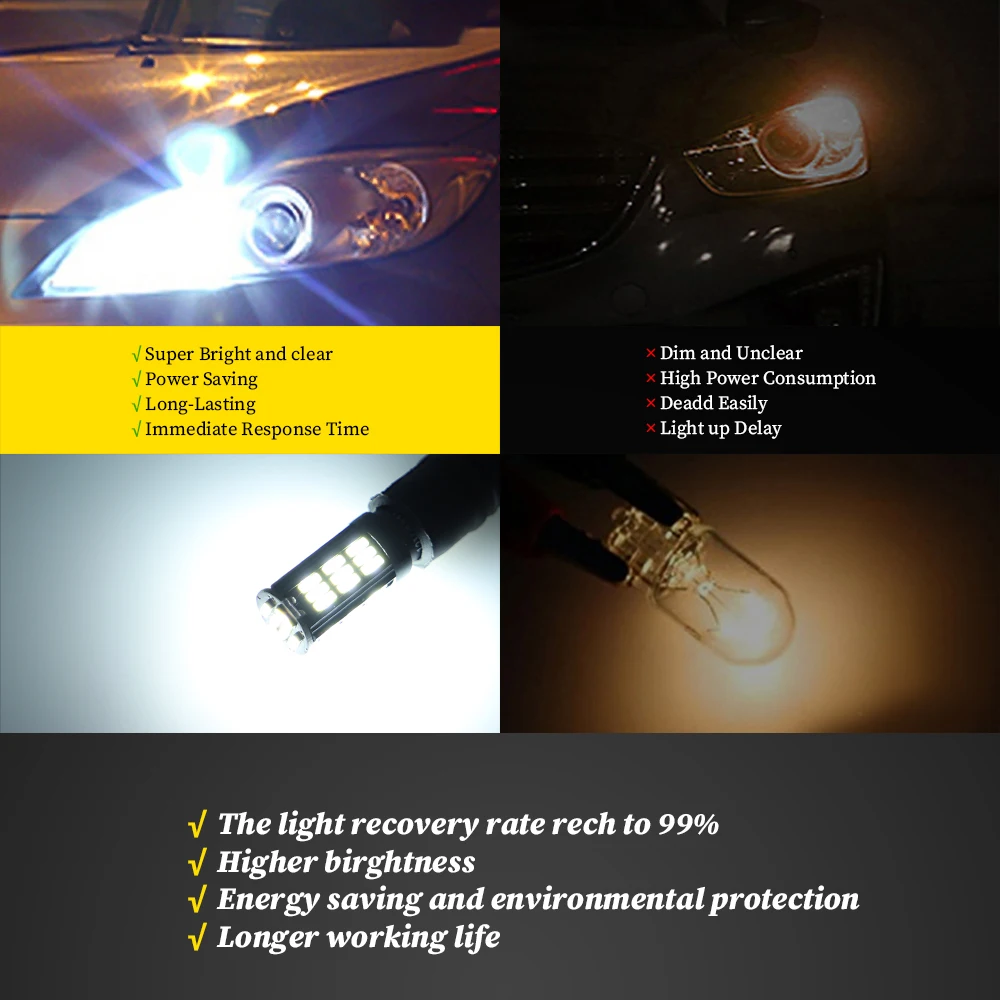 4pcs ���ο� W5W Led ���� T10 4014 42SMD �ڵ� ���̼��� �÷���Ʈ LED ���� 6000K ȭ��Ʈ �ڵ��� �� ���� DRL 12V 24V ȭ��Ʈ Canbus