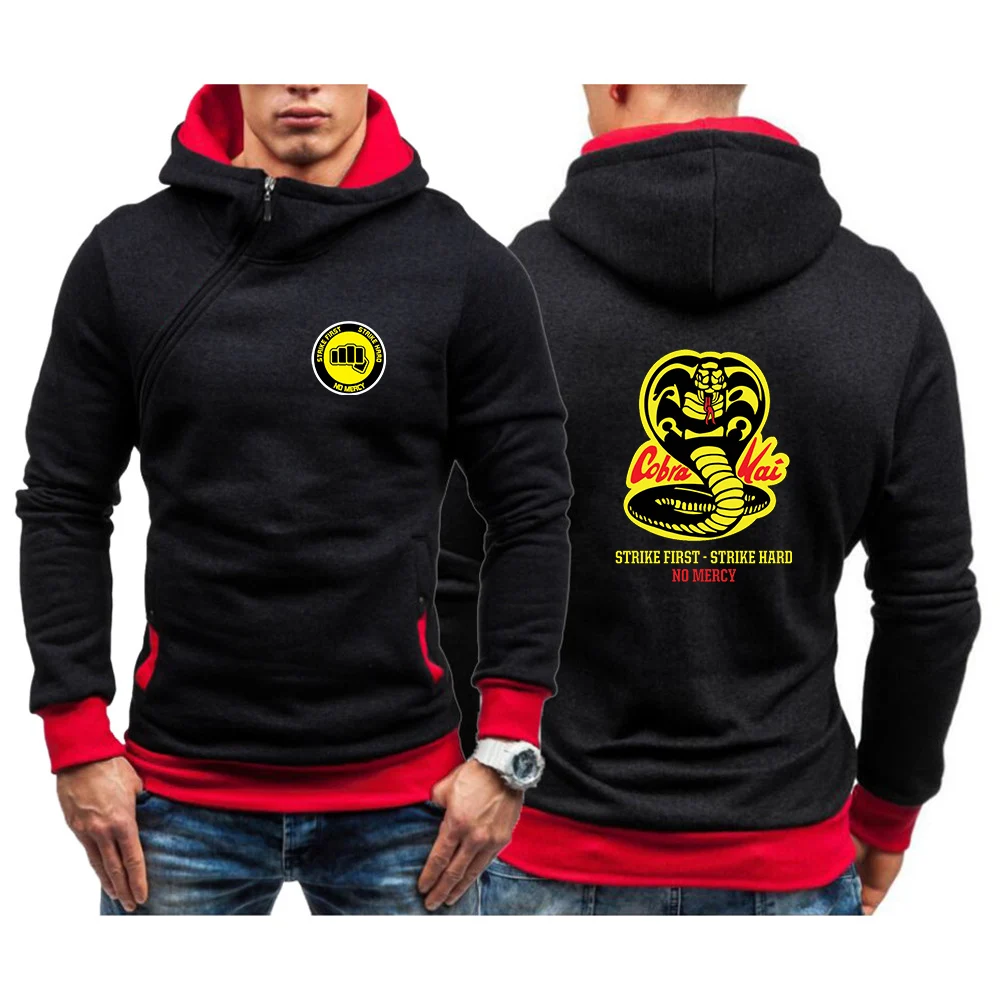 

Cobra Kai Printing Fashion 2023 New Man's Casual Diagonal Zipper Sweatshirt Harajuku Hip Hop Fleece Comfortable Hoodies Coat