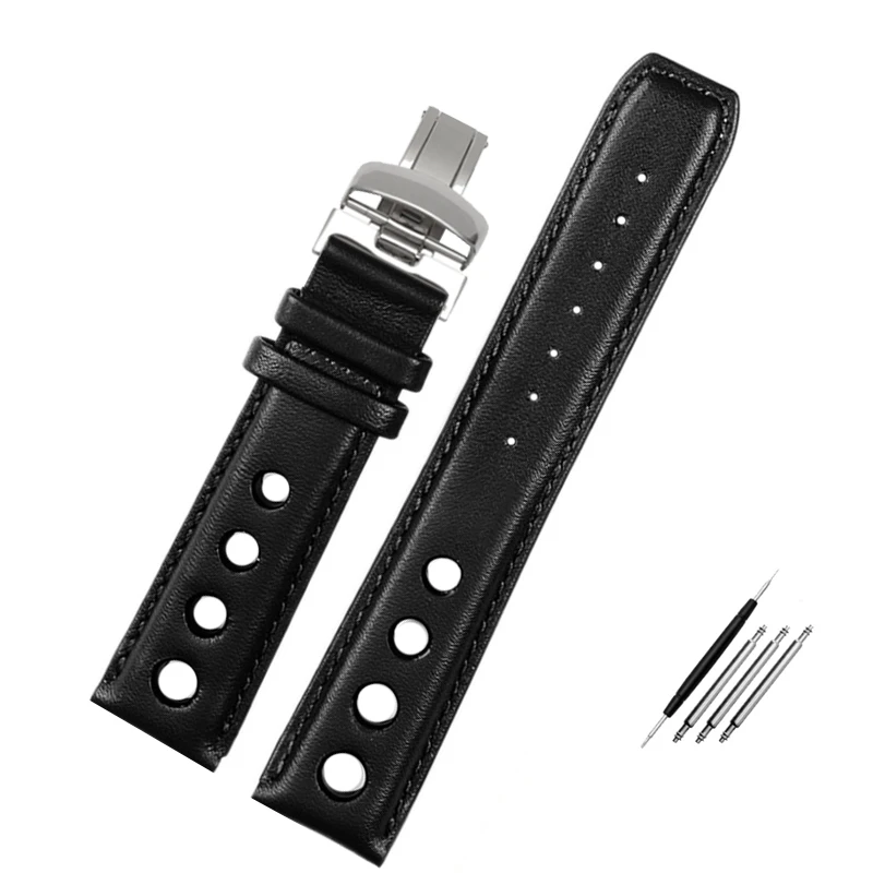 Elegant Genuine Leather Bracelet - Premium Cowhide Watchband Strap, 20mm