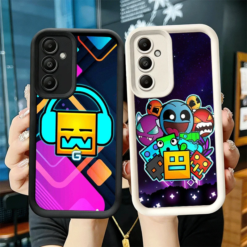 Colorful Geometry Dash Game Design Soft Phone Case