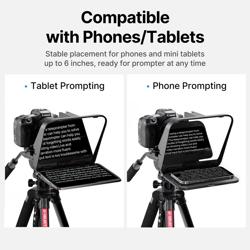 Ulanzi RT02 Teleprompter Foldable No Light Leak Baffle Phone Camera Laptop Compatible For Live Stream Vlog Interview