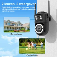 Caméra IP WIFI HD à double objectif 2,4 GHz/5 GHz, suivi automatique, surveillance de sécurité, vision nocturne intelligente, étanche, moniteur CCTV iCsee 3