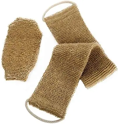 2PCS Duschgurt Ramie Jute Badetuch Rückenkörper Peeling Gürtel Duschwäscher für Körperreinigung Badezimmer – Detail 1