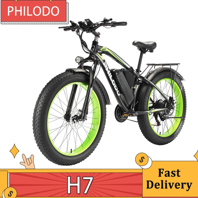 Bicicleta eléctrica de 1500 W para adultos, bicicleta de montaña eléctrica  de neumático grueso de 26 pulgadas, batería de iones de litio extraíble de