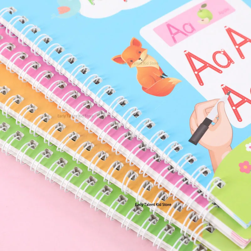 Children Notebook Waterproof White Hard Paper Board+1 Erasable Pen Can Write Reusable Magic Books Kid Early Practice Calligraphy 6