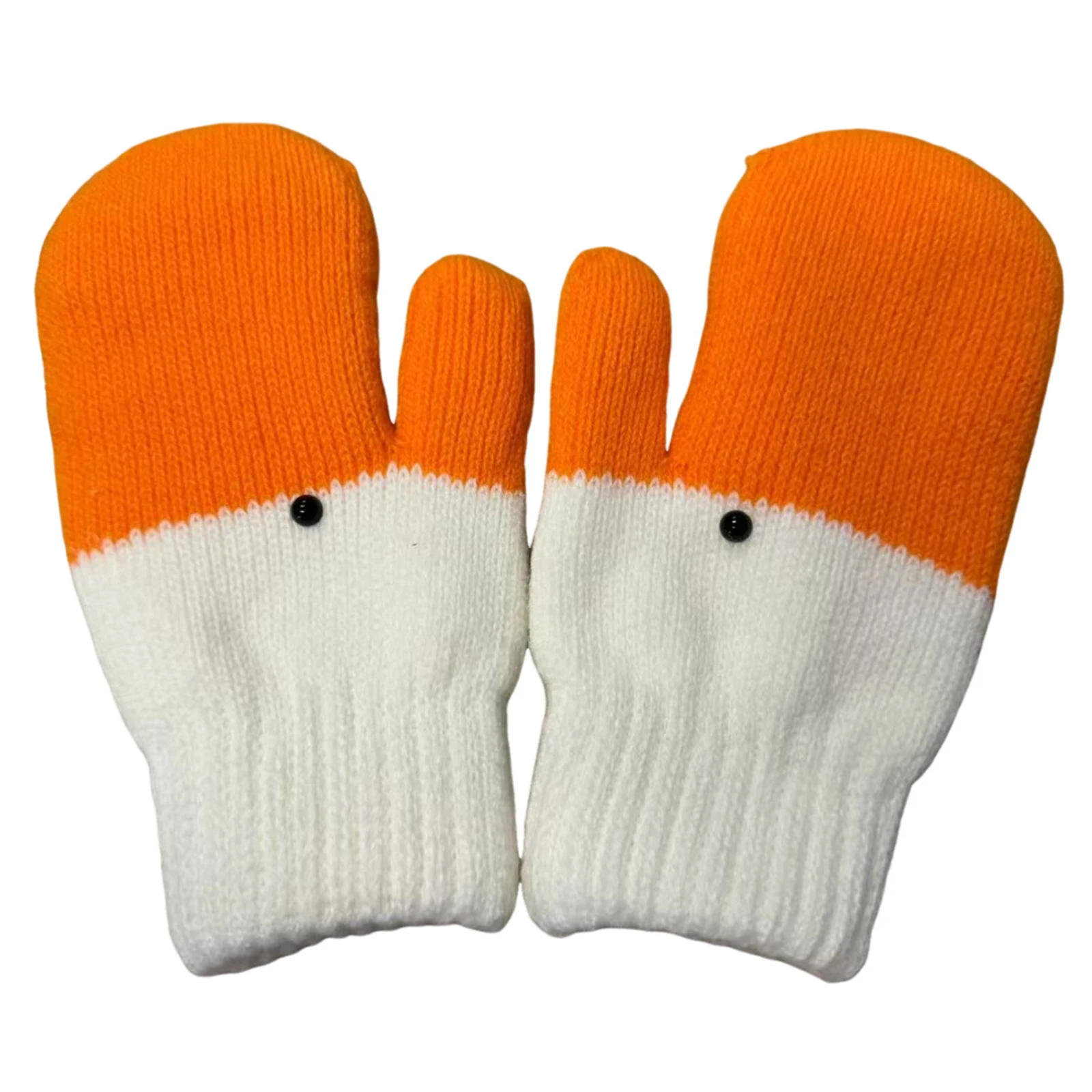 Christmas and New Year Cozy Funny Duck Cold-Proof Full Finger Animal Warm Mittens for Autumn and Winter Gift for Women Men