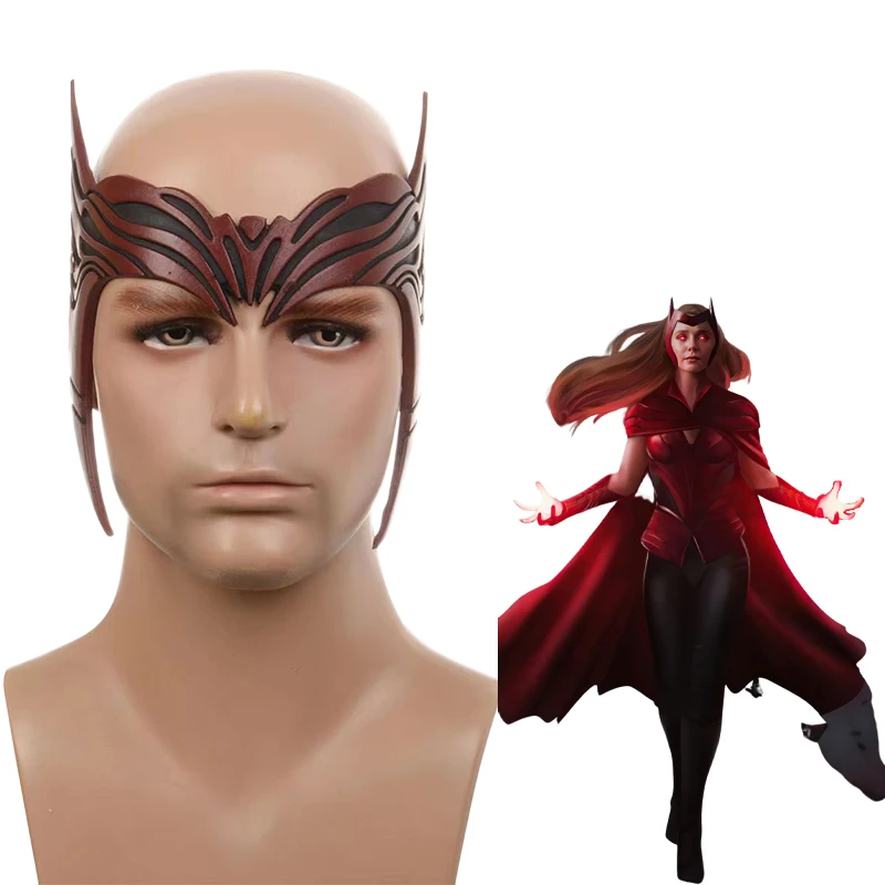 

Disney Marvel Scarlet Witch Cosplay Mask Thickened PU Headdress Suitable for Men Women and Children Toy Collection Party Favors