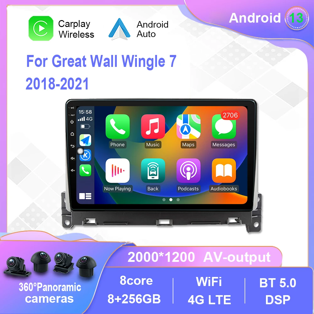 

Android 12.0 For Great Wall Wingle 7 2018-2021 Car Radio Multimedia Video Player Navigation stereo GPS Carplay No 2din 2 din dvd