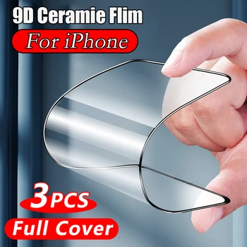 Film de protection d'écran en céramique à couverture complète pour iPhone, Films souples de protection en poly, 15, 14, 13, 12, 11, 8, 7 Pro Max, Mini Plus, SE 2020, X, XS