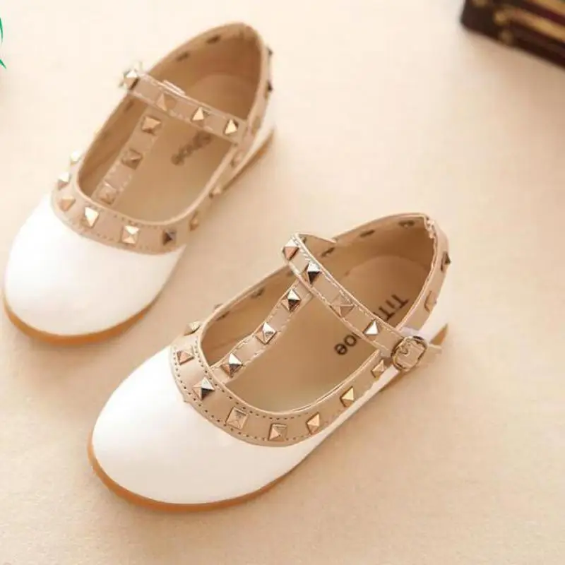 children casual shoes girls spring autumn leather shoes fashion Rivet princess baby Kids girls sandals leather shoes girls shoes girls sandals
