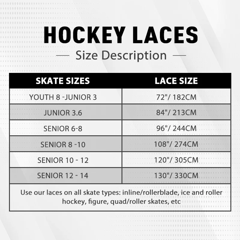 Ice Hockey Shoelaces Box Packed Ice Hockey Skate Laces 84/96/108/120in Dual Layer Braid Extra Reinforced Shoelace