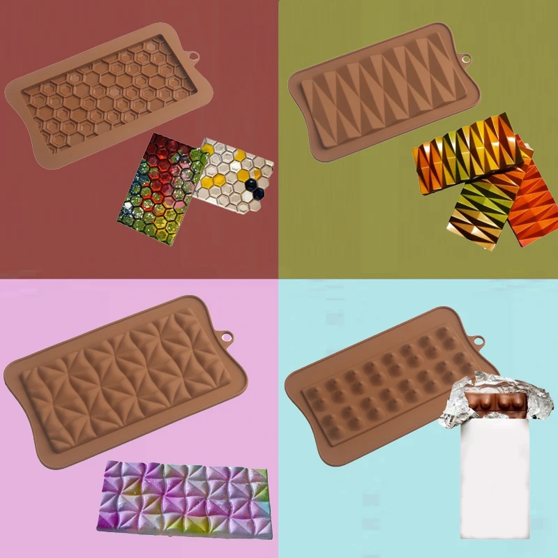 Chocolate Bar Moulds Food Grade Silicone Chocolate Molds 18 Options  Available Blocky Choc Candy Mold Confectionery Baking Tools