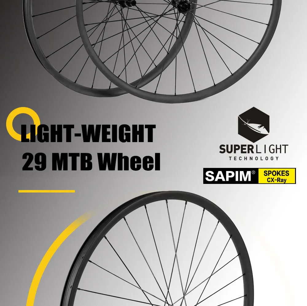 29er XC Carbon Mountain Bike Wheelset Tubeless Boost 148