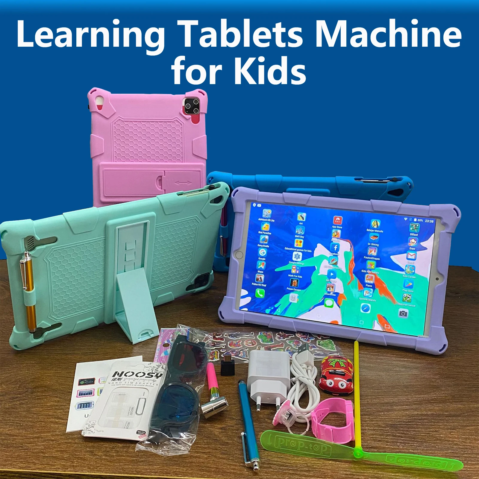 10.1 Inch Children Tablet PC Android 12 Octa Core 4GB RAM 64GB ROM 4G LTE 6000mAh Learning Tablets Machine for Kids Toddler APP 5