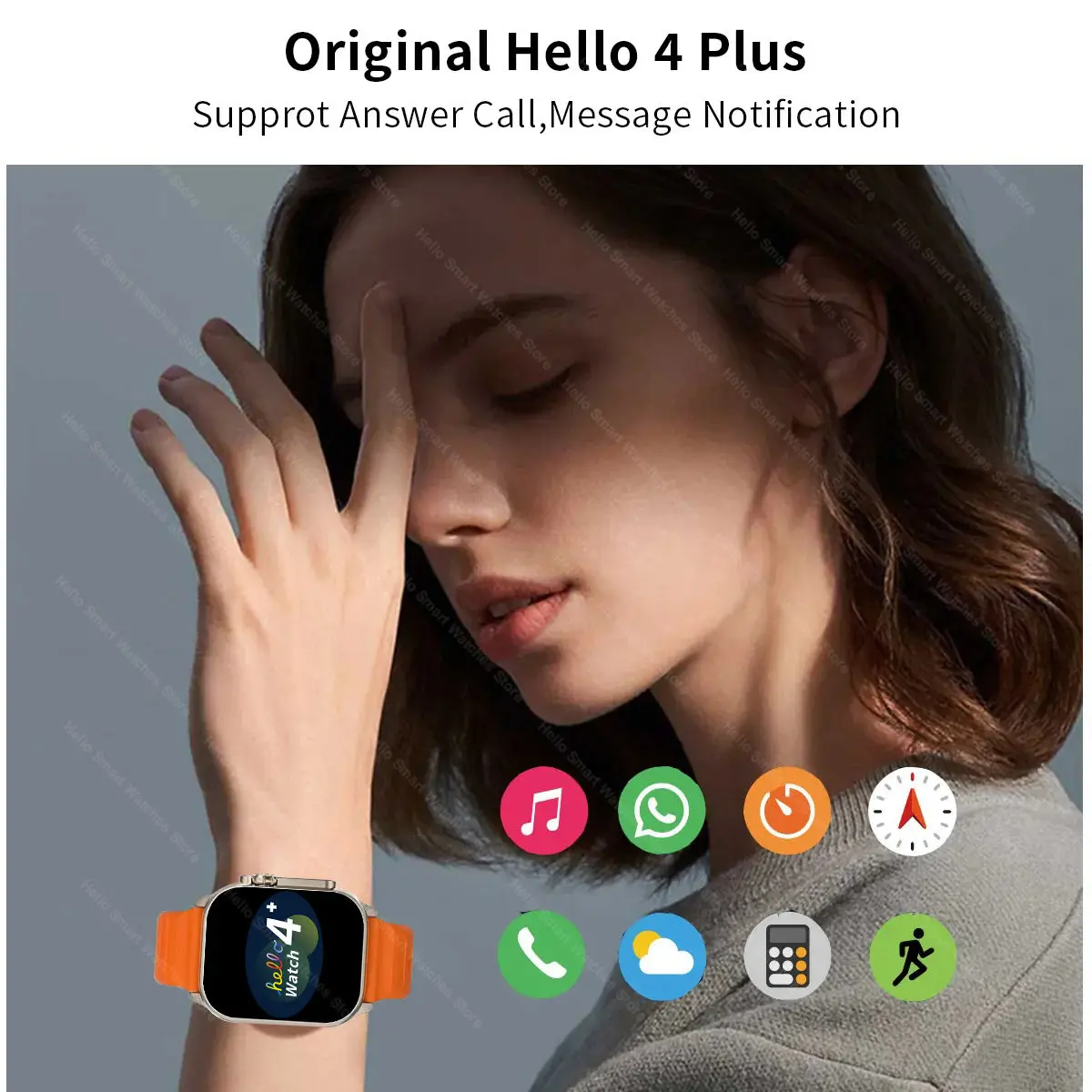 2025 New Hello Watch 4 Plus Ultra 2 Smartwatch 49mm 4G ROM NFC GPT GPS Compass Clock Bluetooth Call Smart Watch Men Women 3 Plus 5
