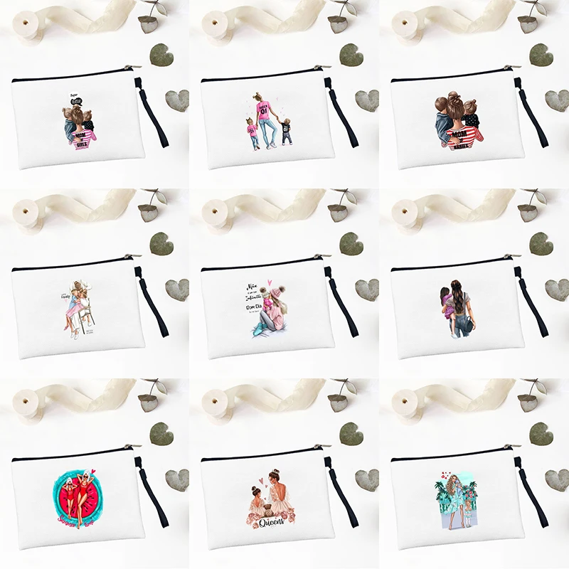 

Super Mom Mother Personalized Cosmetic Bag Print Customized Makeup Pouch Woman Toilet Make Up Bags Pencil Case for Girl