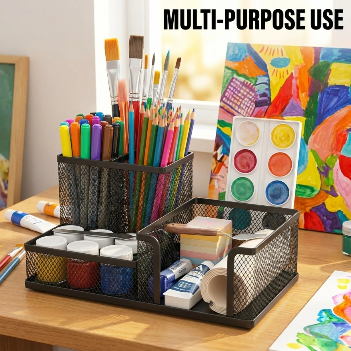 Large Capacity Desk Organizer, Durable Metal File Rack for Office Transformation