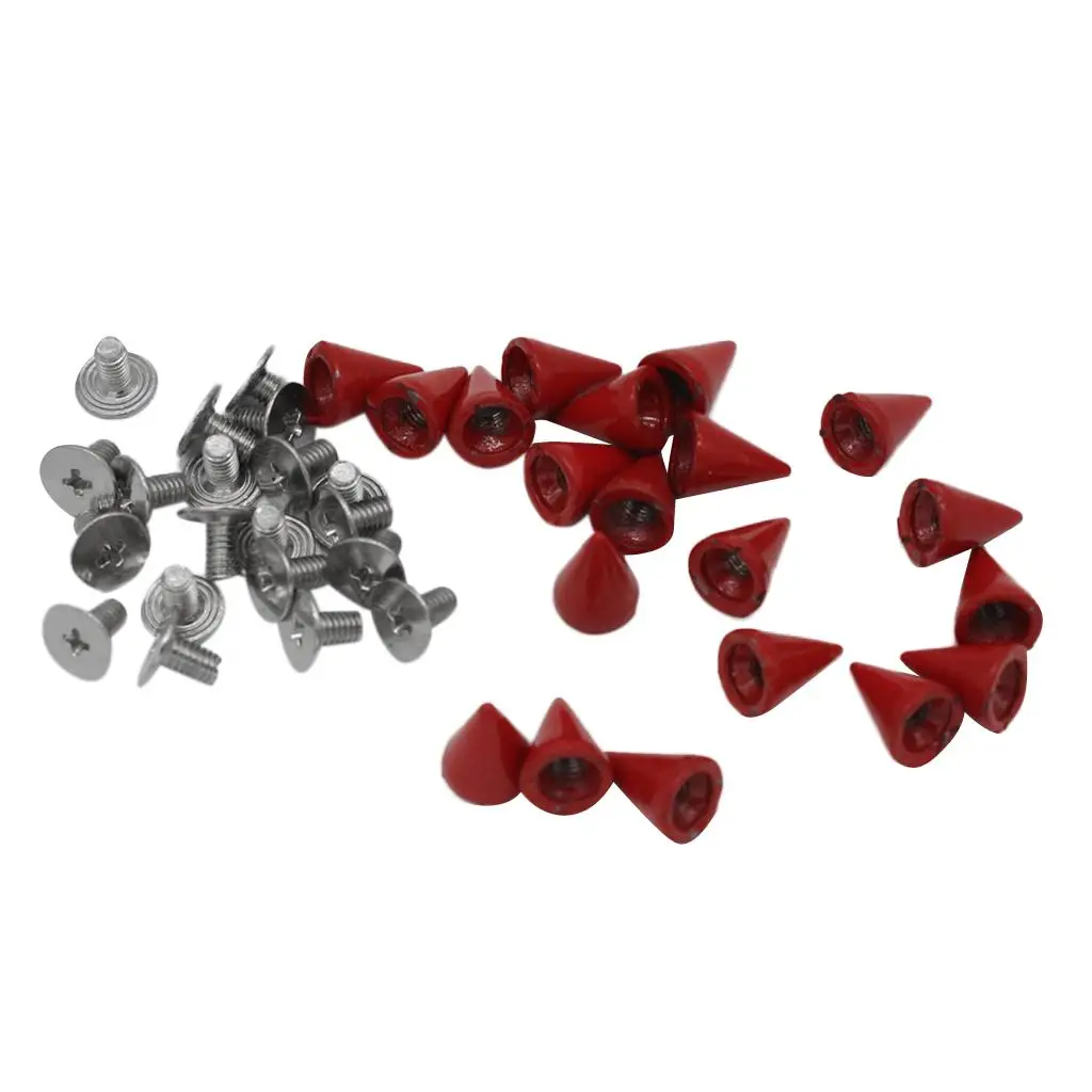 20Pcs 7x10mm Metal Studs Rivet Spike Cone Screw for Leather Craft Alloy Head Rivet Stud Accessories