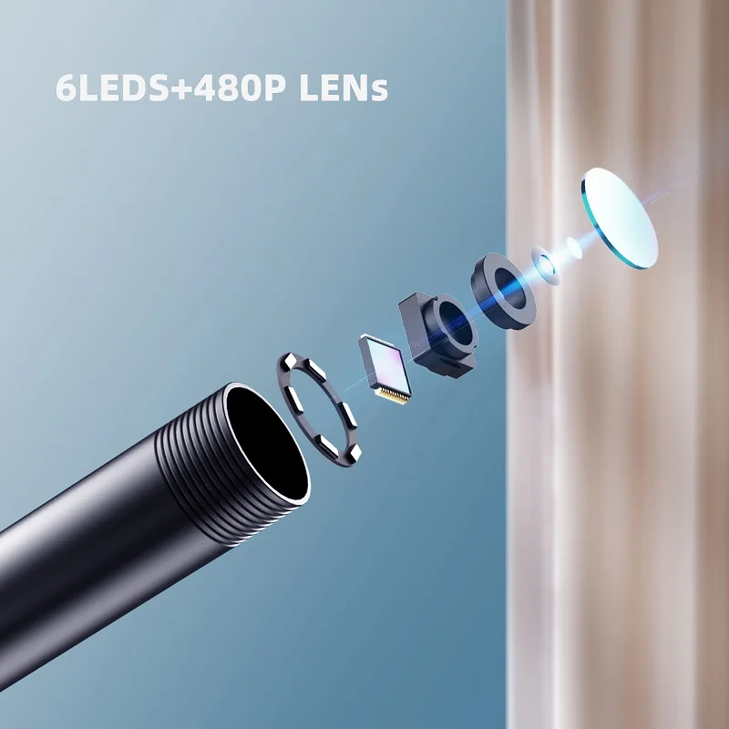 7MM Android Endoscope Camera 3in1 Micro USB Type-c Industrial Borescope IP67 Waterproof LED Car Inspection for Android Phones PC endoscope camera