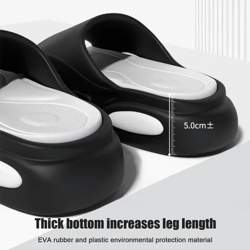 Men Platform Soft Eva Slippers Fashion Flip Flops Home Thick-soled Shoes Bathroom Non-Slip Slides Indoor Outdoor Sandals Clogs 6