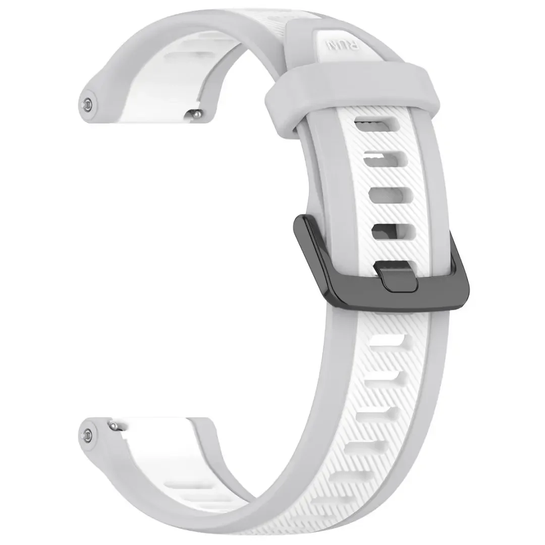 Dual Color Silicone Sports Strap Bracelet, 18-22mm