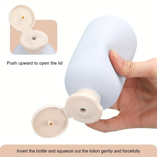 Bottiglie Da Viaggio Shampoo 3 Pezzi - 300ml, HDPE Antigoccia, Contenitori Toeletta