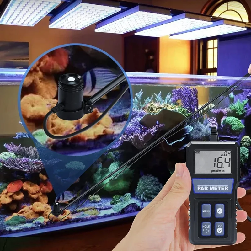 Digital PAR Meter IP68 Waterproof Probe PPFD Tester Full Spectrum